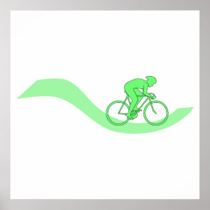 Poster Conception de cycliste en vert