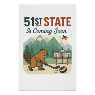 Poster Conception de drapeau États-Unis Canada Hockey cas