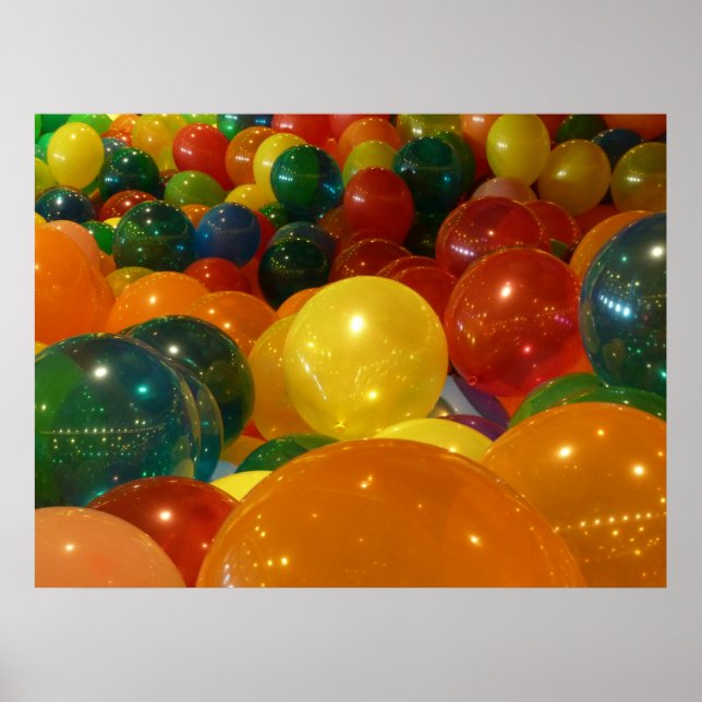 Poster Conception de fête de ballons colorés (Devant)