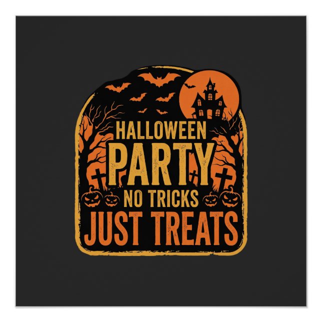 Poster Conception de fête d'Halloween pas de tours juste  (Devant)