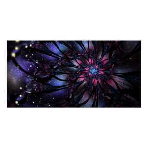 Poster Conception de fleur fractale abstraite.