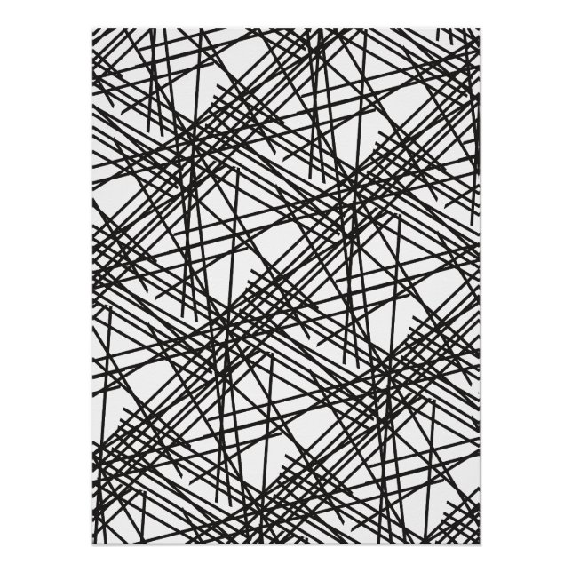 Poster Conception de l'effet de maillage en ligne noire (Devant)