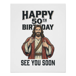 Poster Conception de l'humour religieux pour votre 50e an