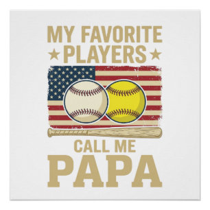 Poster Conception de maillot de baseball de softball Vint