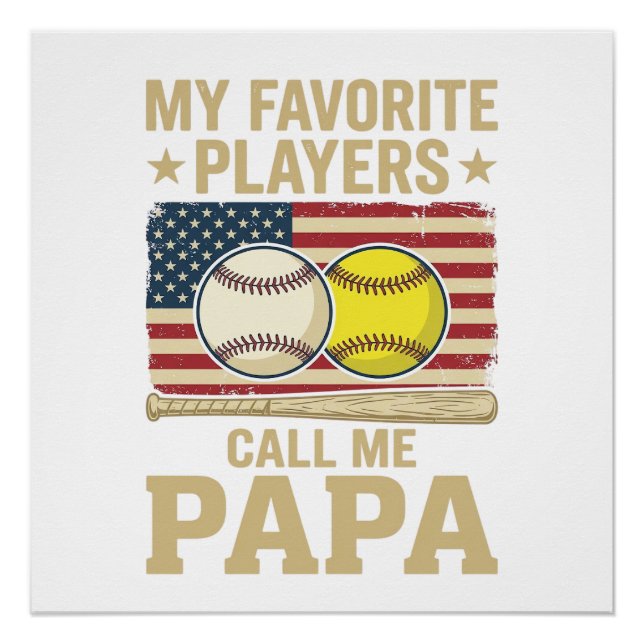 Poster Conception de maillot de baseball de softball Vint (Devant)
