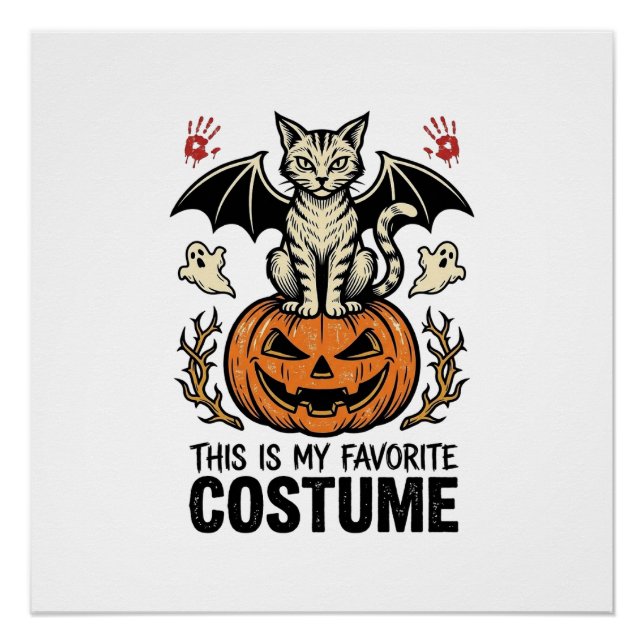 Poster Conception de maillot de costume de chat de citrou (Devant)