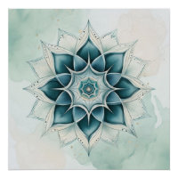 Conception de mandala bleu sarcelle