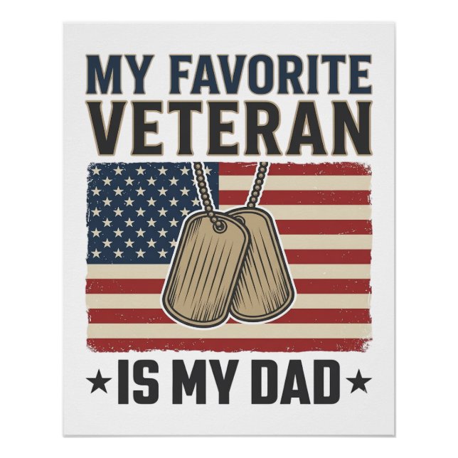 Poster Conception de médailles patriotiques pour papa vét (Devant)