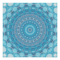 Conception de motif mandala bleu et blanc
