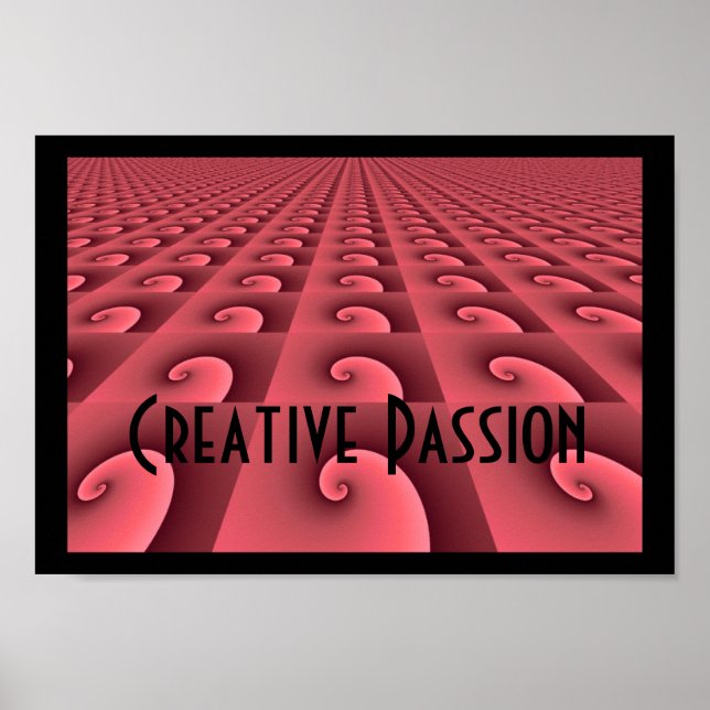 Poster Conception de motif rose profonde - Passion créati (Devant)