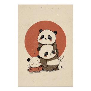 Poster Conception de pandas mignons