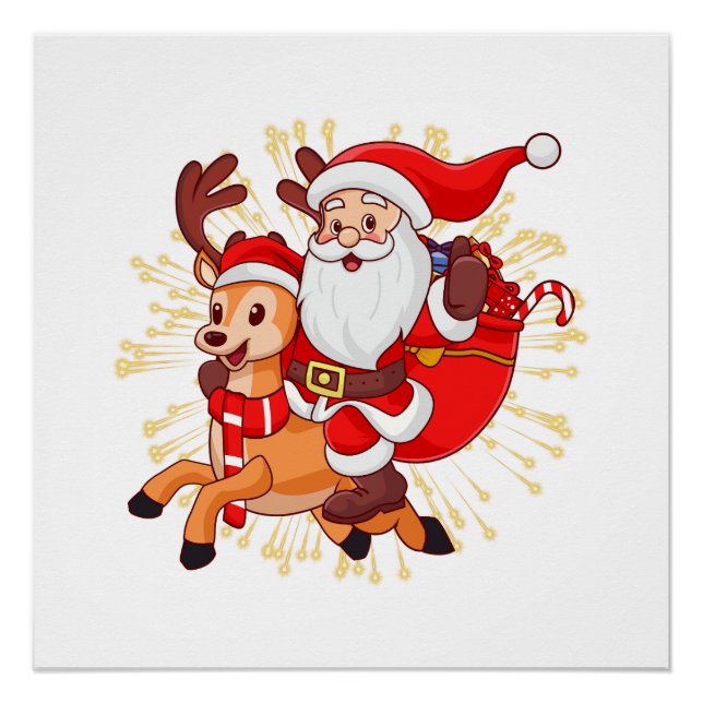 Poster **"Conception de Père Noël ludique – Amusant et Fe (Devant)