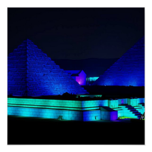 Poster Conception de pyramides bleues  (Devant)