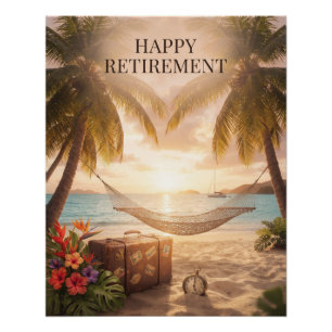 Poster Conception de retraite de plage tropicale avec ham