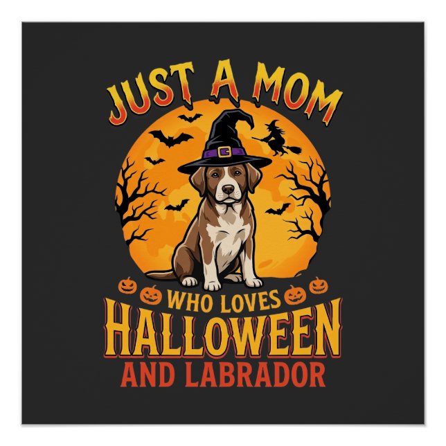 Poster Conception de sorcière maman Labrador Halloween_1 (Devant)