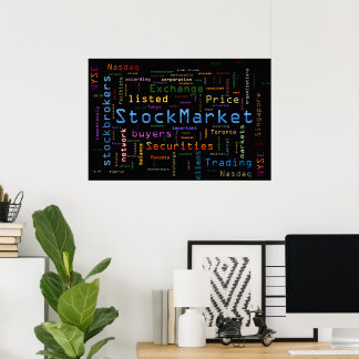 Poster Conception de stockMarket bleu