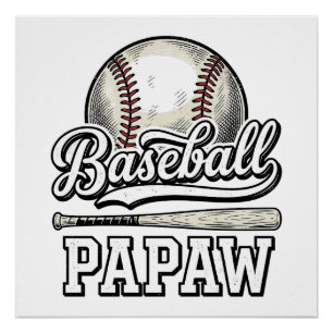Poster Conception de t-shirt avec gravure vintage Papaw b