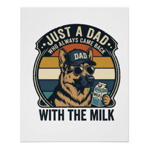 Poster Conception de T-shirt rétro lait drôle de père She