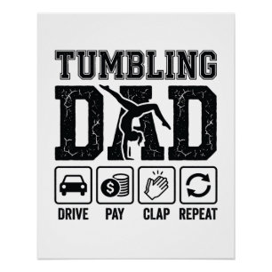 Poster Conception de T-shirt Tumbling Dad Drive Pay Clap 