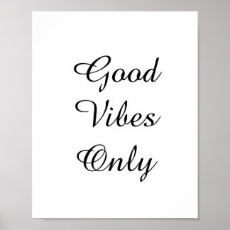 Poster Conception de texte "Good Vibes Only"