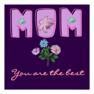 Poster Conception de typographie de maman personnalisée, 