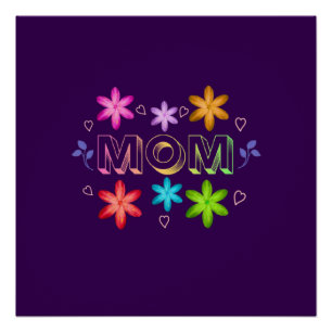 Poster Conception de typographie maman, texte artistique