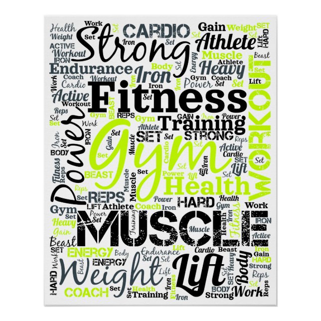 Poster Conception de typographie pour la motivation fitne (Devant)