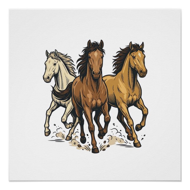 Poster Conception de vecteur d'art de chevaux de course v (Devant)