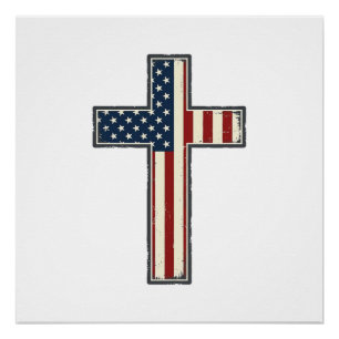 Poster Conception de vecteur de croix patriotique en détr