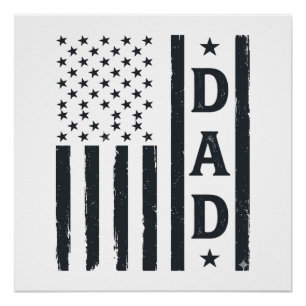 Poster Conception de vecteur de drapeau américain de papa