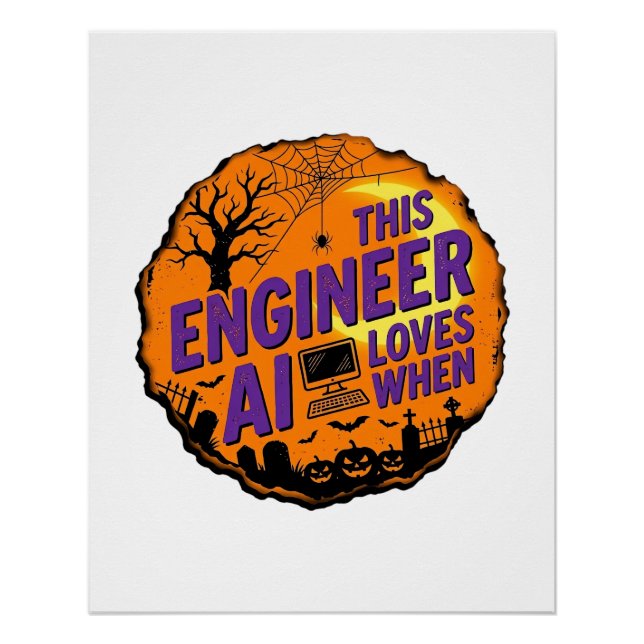Poster Conception de vecteur vintage d'ingénieur d'Hallow (Devant)
