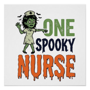 Poster Conception de vecteur vintage Halloween infirmière