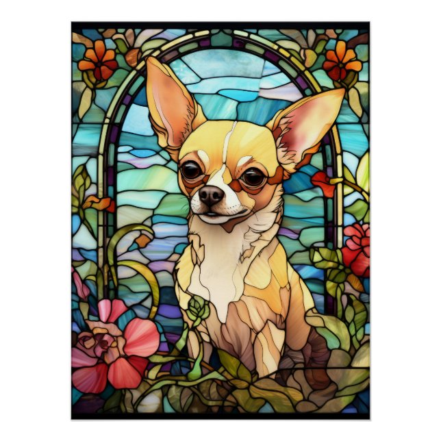 Poster Conception de vitrail de Chihuahua (Devant)