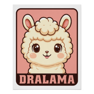 Poster Conception d'illustration de lama mignon