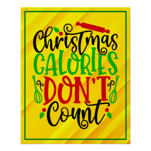 Poster Conception drôle de Noël : les calories ne compten
