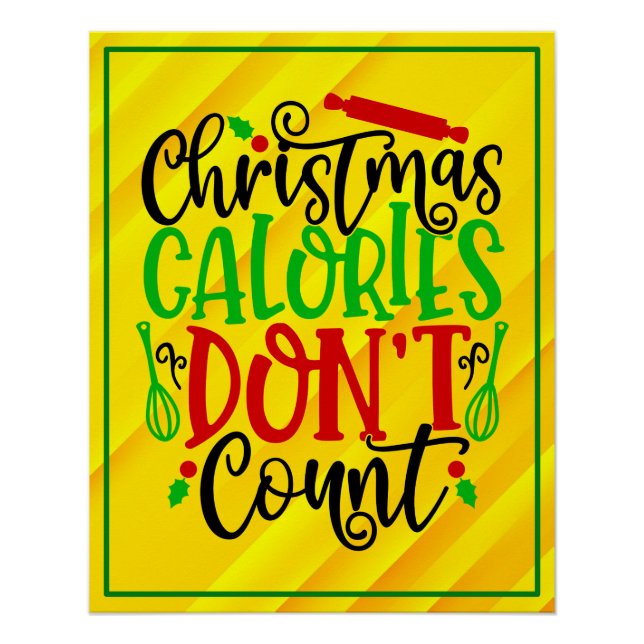 Poster Conception drôle de Noël : les calories ne compten (Devant)