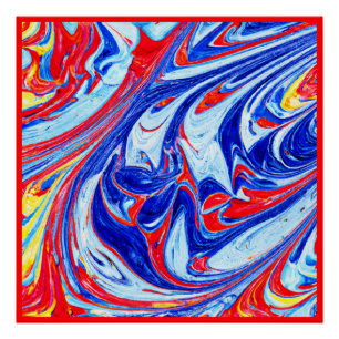 Poster Conception dynamique des Motifs Abstraits bleus