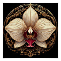 Conception élégante d'orchidée dorée