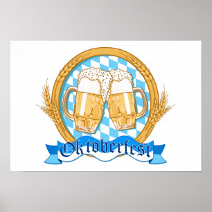 Poster Conception Étiquette Oktoberfest avec lunettes de
