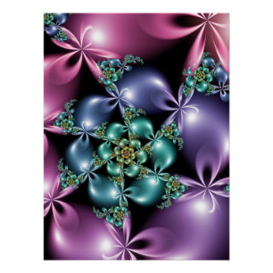 Poster Conception florale abstraite lumineuse de fleur fr