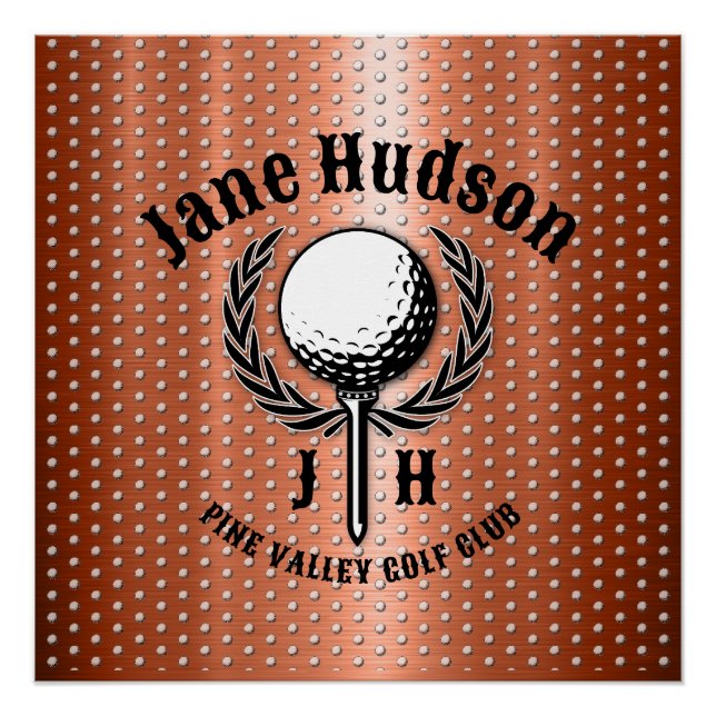 Poster Conception minimaliste élégante de golf en cuivre  (Devant)