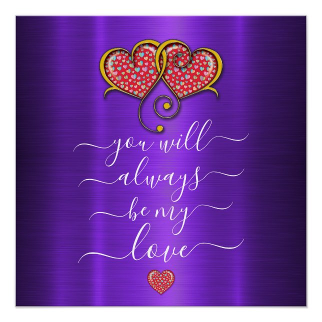 Poster Conception minimaliste personnalisée des coeurs bl (Devant)