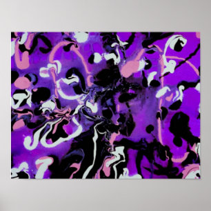 Poster Conception noire, pourpre, rose et blanche -