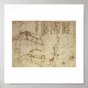 Poster Conception pour une machine de vol par Leonardo da