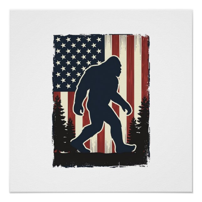 Poster Conception vectorielle de forêt de drapeau américa (Devant)