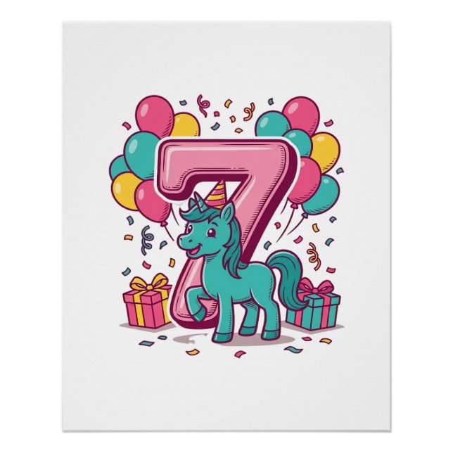 Poster Conception vectorielle de poney mignon pour la fêt (Devant)