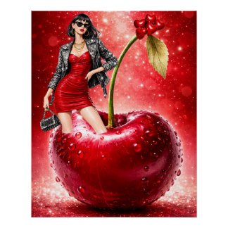 Poster Conceptions de cerise modernes