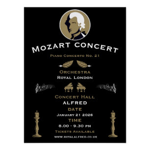 Poster Concert de musique de Mozart