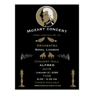 Poster Concert de musique de Mozart