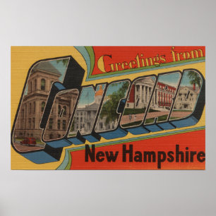 Poster Concord, New Hampshire - Scènes de grandes lettres